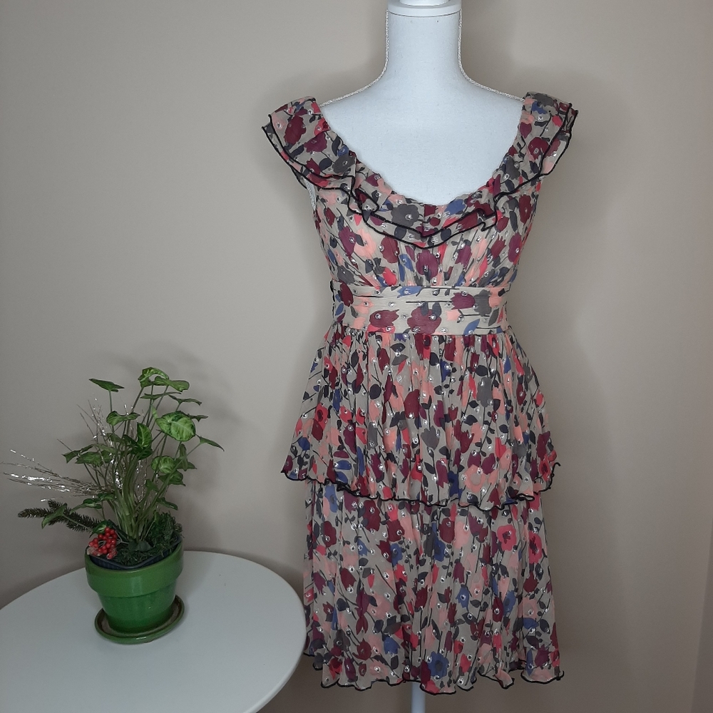 Alexia Admore Silk Floral Mini Dress size XS